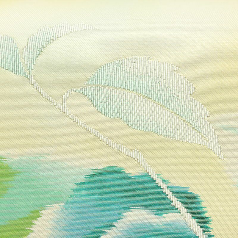 名古屋帯 太鼓柄 正絹 花柄 通し仕立て なごや帯 リサイクル帯 帯 シンプル 白_画像5