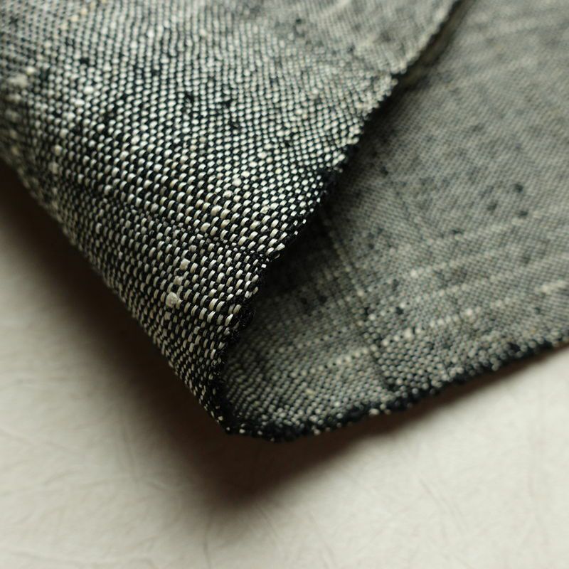 名古屋帯 六通柄 正絹 幾何学柄・抽象柄 松葉仕立て なごや帯 リサイクル帯 帯 紬地 グレー_画像12