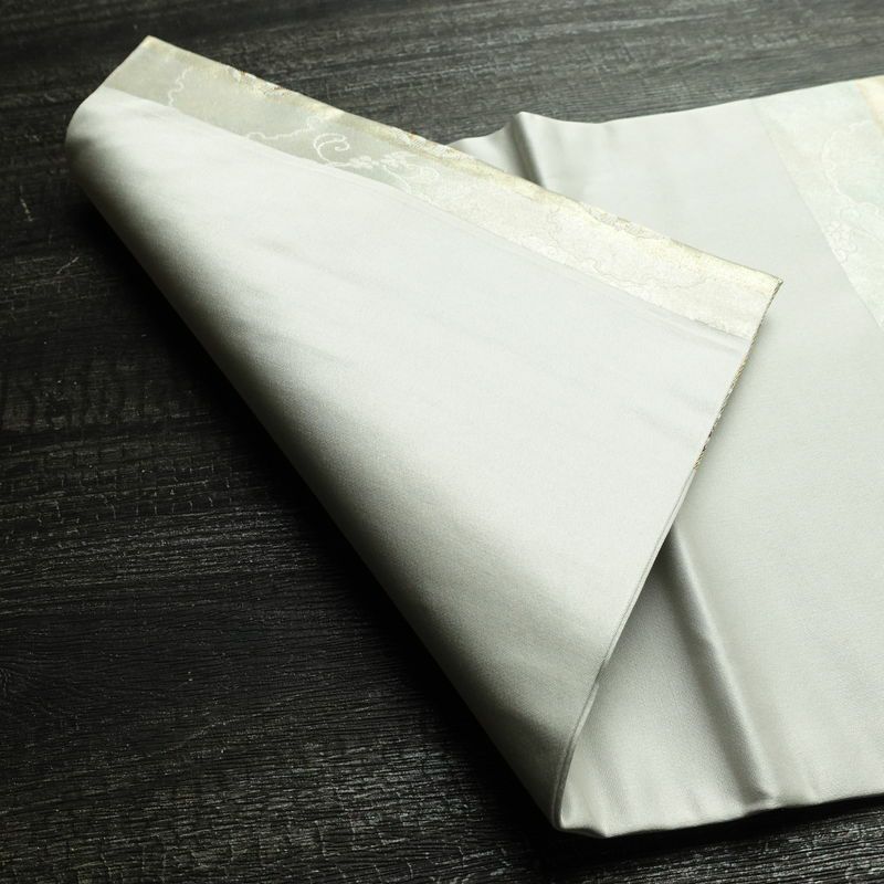 名古屋帯 太鼓柄 美品 正絹 古典柄 名古屋仕立て なごや帯 リサイクル帯 帯 箔 グレー_画像10