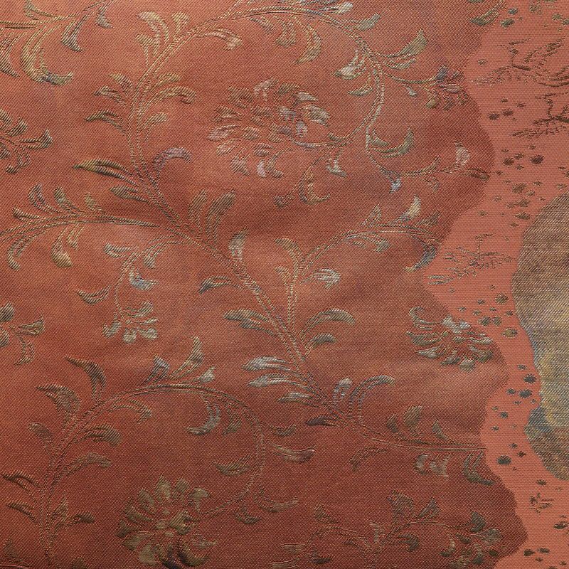 名古屋帯 六通柄 美品 正絹 木の葉・植物柄 名古屋仕立て なごや帯 リサイクル帯 帯 箔 茶_画像2