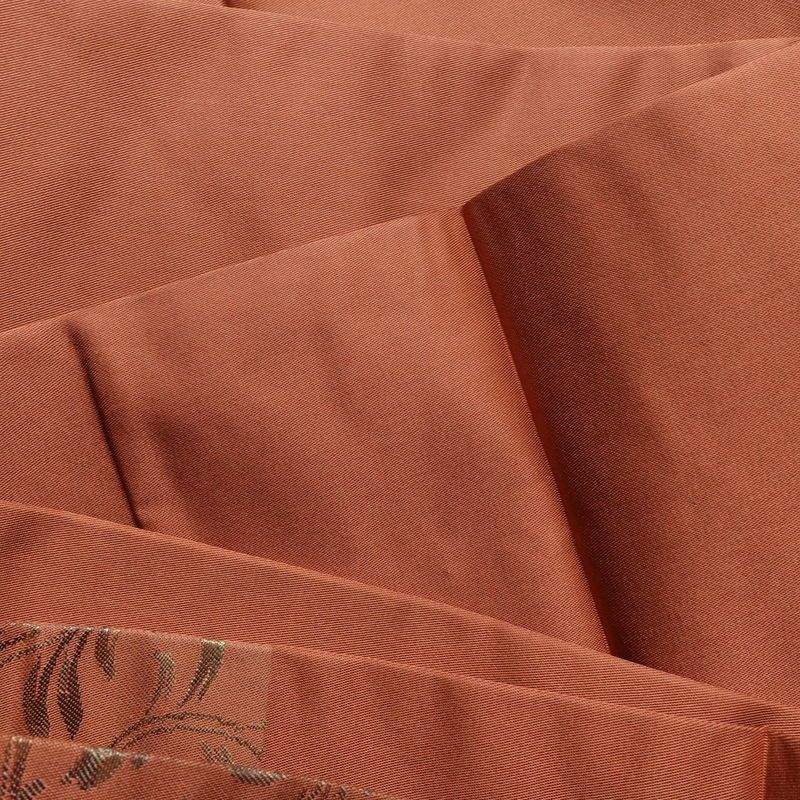 名古屋帯 六通柄 美品 正絹 木の葉・植物柄 名古屋仕立て なごや帯 リサイクル帯 帯 箔 茶_画像18