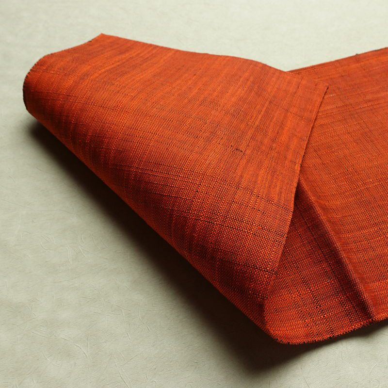 名古屋帯 全通柄 美品 正絹 無地 松葉仕立て なごや帯 リサイクル帯 帯 紬地 橙_画像10