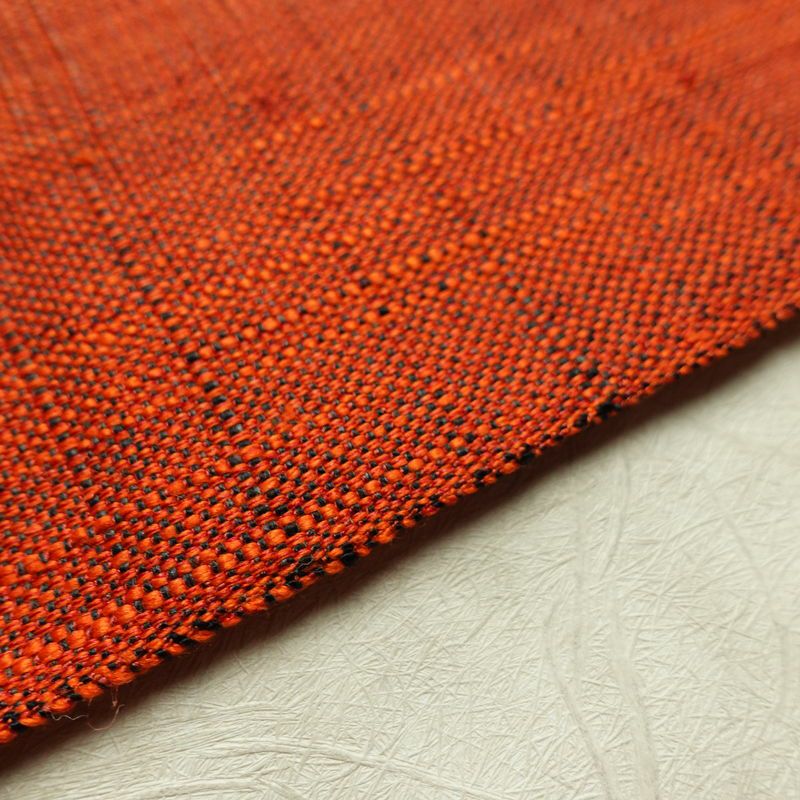 名古屋帯 全通柄 美品 正絹 無地 松葉仕立て なごや帯 リサイクル帯 帯 紬地 橙_画像13