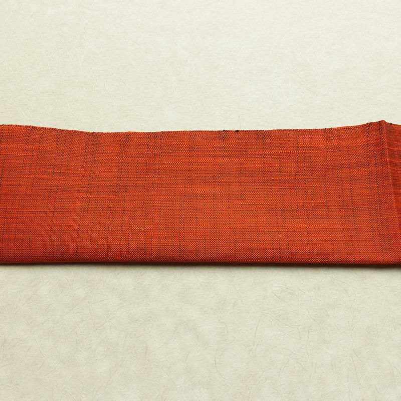 名古屋帯 全通柄 美品 正絹 無地 松葉仕立て なごや帯 リサイクル帯 帯 紬地 橙_画像14