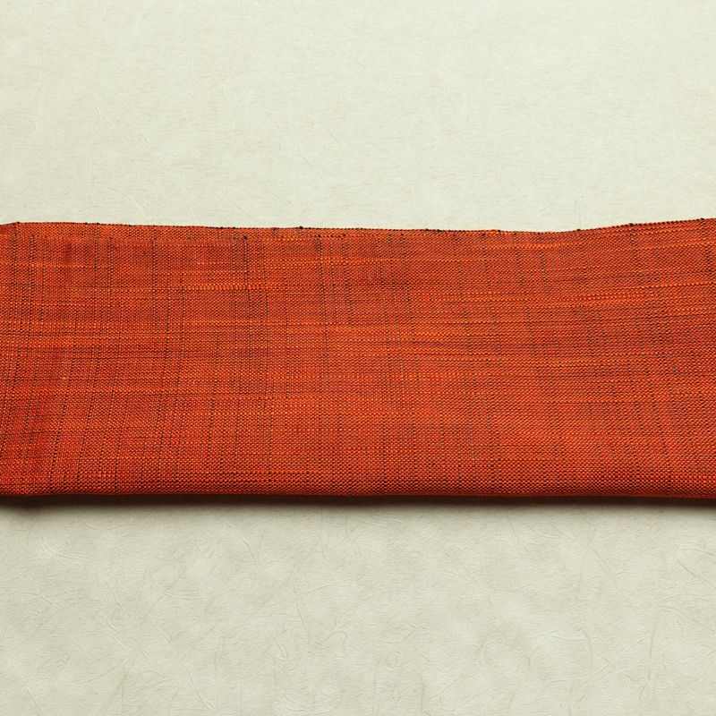 名古屋帯 全通柄 美品 正絹 無地 松葉仕立て なごや帯 リサイクル帯 帯 紬地 橙_画像15