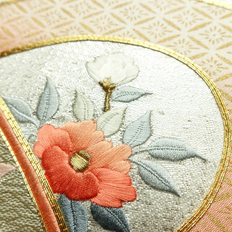 名古屋帯 太鼓柄 美品 金駒刺繍 正絹 古典柄 名古屋仕立て なごや帯 リサイクル帯 帯 刺繍 金彩 金・銀_画像7