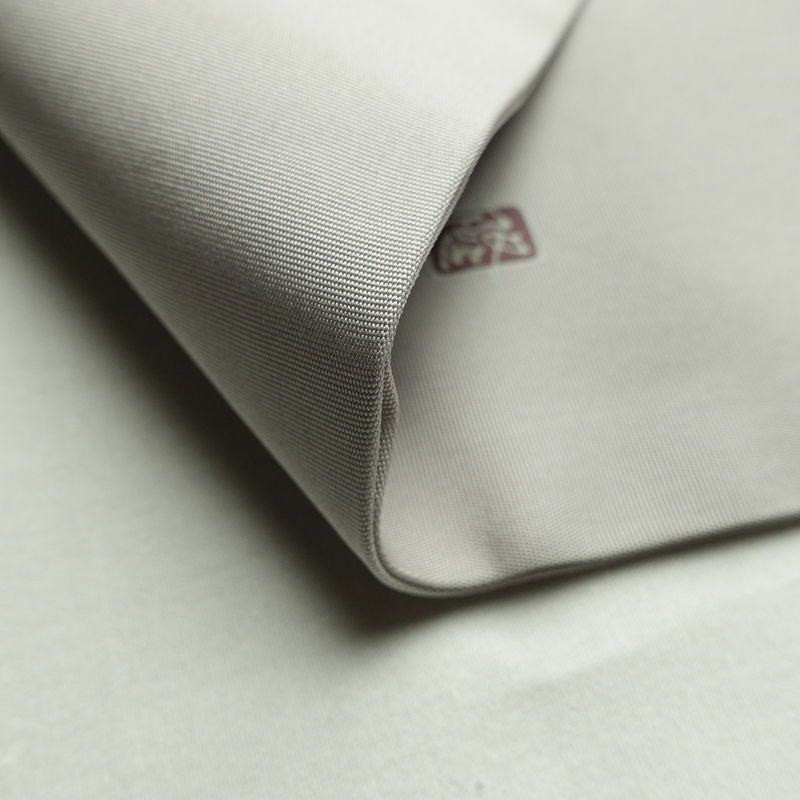 名古屋帯 太鼓柄 落款入り 正絹 人物・動物柄 通し仕立て なごや帯 リサイクル帯 帯 シンプル 扇子 グレー_画像10