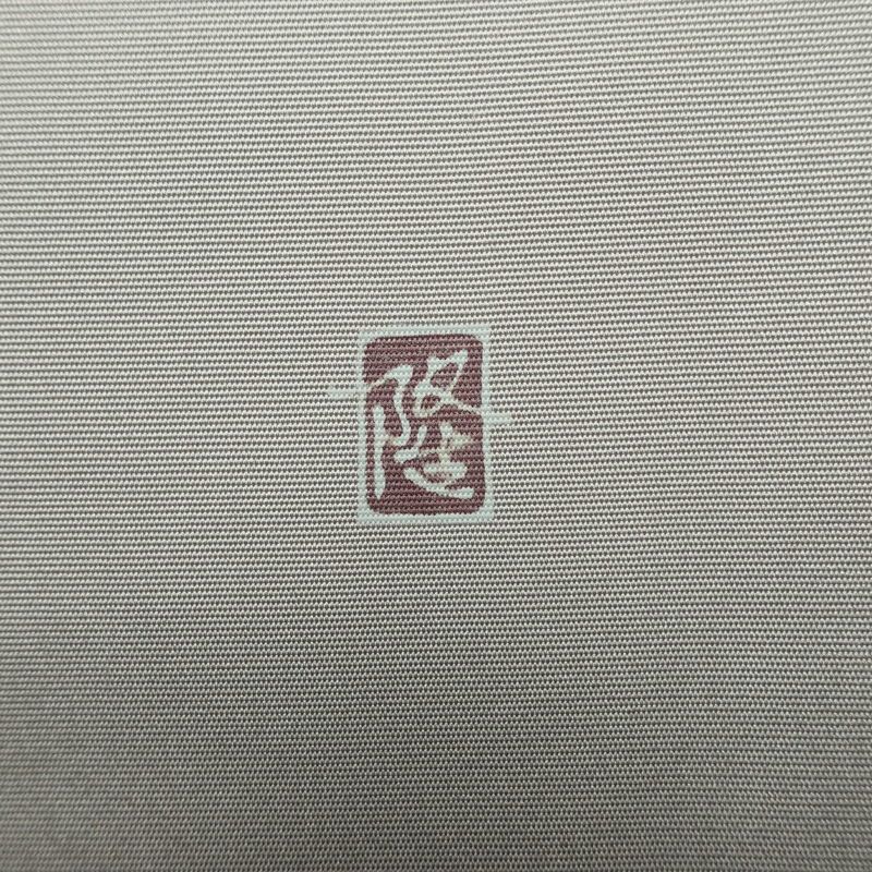 名古屋帯 太鼓柄 落款入り 正絹 人物・動物柄 通し仕立て なごや帯 リサイクル帯 帯 シンプル 扇子 グレー_画像14