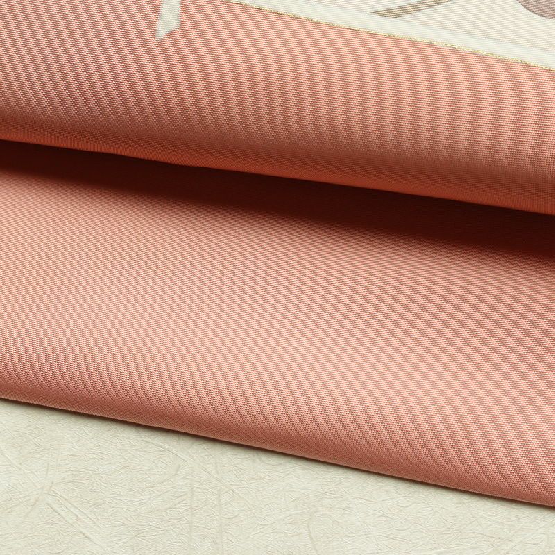 名古屋帯 太鼓柄 金駒刺繍 正絹 花柄 名古屋仕立て なごや帯 リサイクル帯 帯 金彩 ピンク_画像8