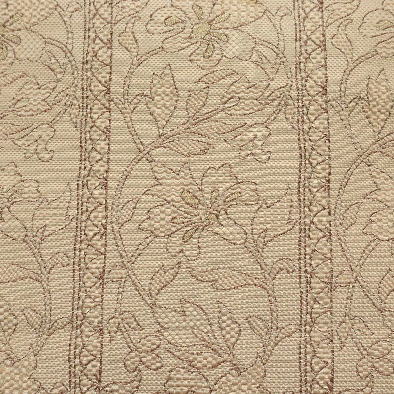 名古屋帯 六通柄 正絹 花柄 名古屋仕立て なごや帯 リサイクル帯 帯 ベージュ_画像2