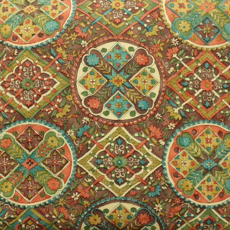 名古屋帯 全通柄 正絹 名古屋仕立て なごや帯 リサイクル帯 帯 茶_画像2