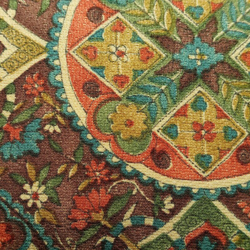 名古屋帯 全通柄 正絹 名古屋仕立て なごや帯 リサイクル帯 帯 茶_画像4