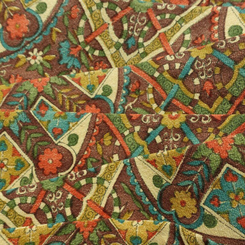 名古屋帯 全通柄 正絹 名古屋仕立て なごや帯 リサイクル帯 帯 茶_画像18