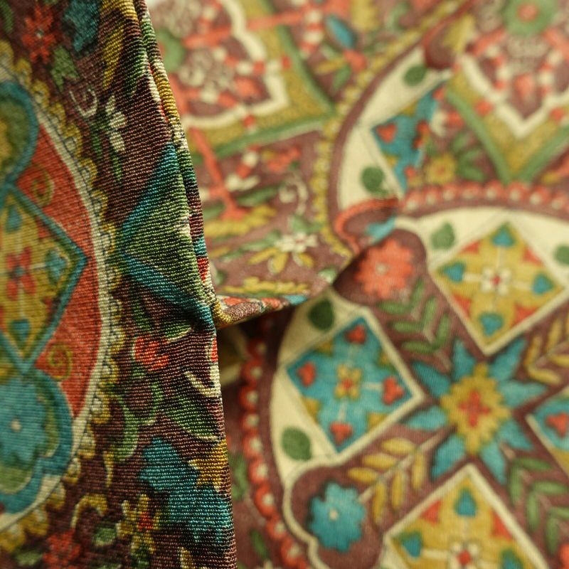 名古屋帯 全通柄 正絹 名古屋仕立て なごや帯 リサイクル帯 帯 茶_画像20