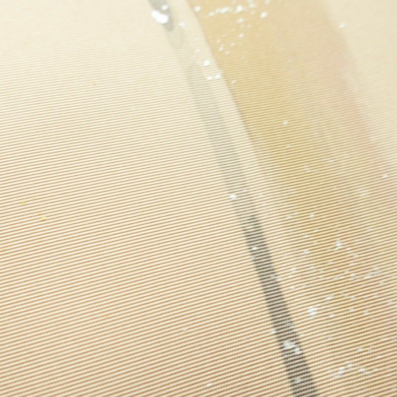 名古屋帯 太鼓柄 美品 正絹 幾何学柄・抽象柄 名古屋仕立て なごや帯 リサイクル帯 帯 箔 シンプル ベージュ_画像5