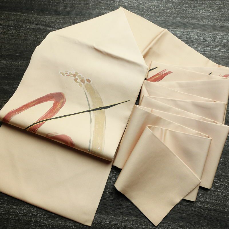 名古屋帯 太鼓柄 美品 正絹 幾何学柄・抽象柄 名古屋仕立て なごや帯 リサイクル帯 帯 箔 シンプル ベージュ_画像17