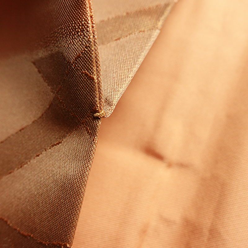 名古屋帯 六通柄 良品 正絹 花柄 名古屋仕立て なごや帯 リサイクル帯 帯 箔 淡橙 薄オレンジ 橙_画像20