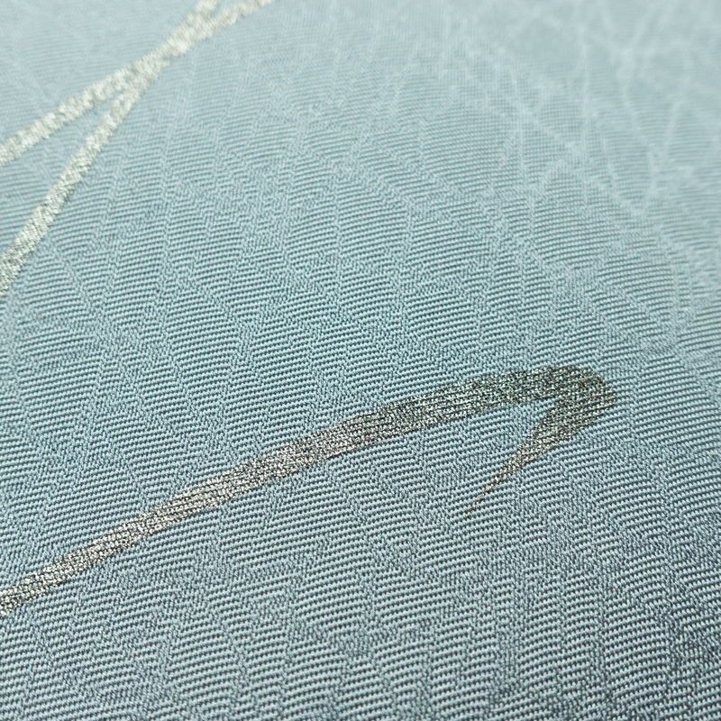 名古屋帯 太鼓柄 美品 落款入り しつけ糸付き 正絹 その他の柄 名古屋仕立て なごや帯 リサイクル帯 帯 シンプル 青・紺_画像6