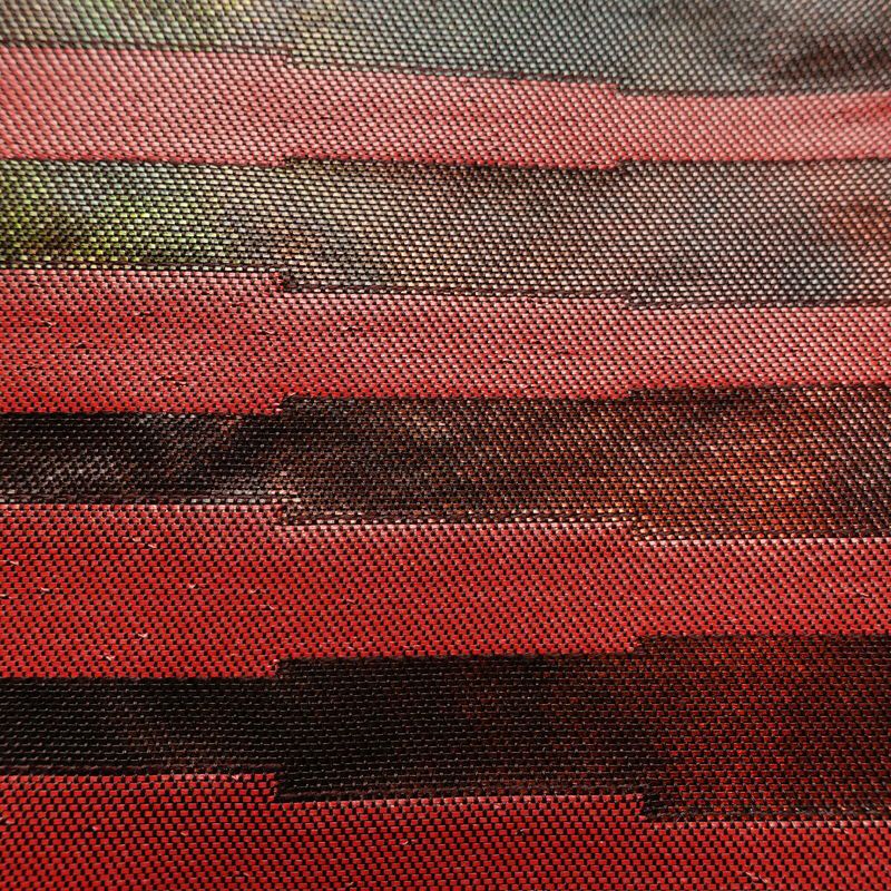 名古屋帯 太鼓柄 正絹 幾何学柄・抽象柄 名古屋仕立て なごや帯 リサイクル帯 帯 箔 モダン 茶_画像4