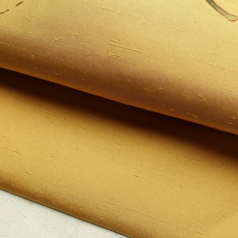 名古屋帯 太鼓柄 良品 正絹 花柄 名古屋仕立て なごや帯 リサイクル帯 帯 シンプル 黄・黄土色_画像8