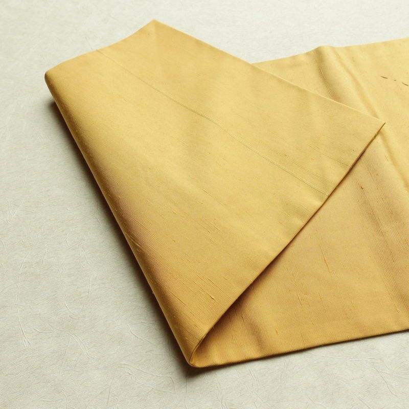 名古屋帯 太鼓柄 良品 正絹 花柄 名古屋仕立て なごや帯 リサイクル帯 帯 シンプル 黄・黄土色_画像10