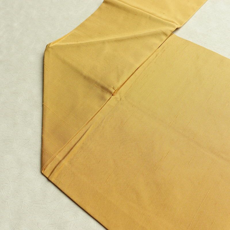 名古屋帯 太鼓柄 良品 正絹 花柄 名古屋仕立て なごや帯 リサイクル帯 帯 シンプル 黄・黄土色_画像19