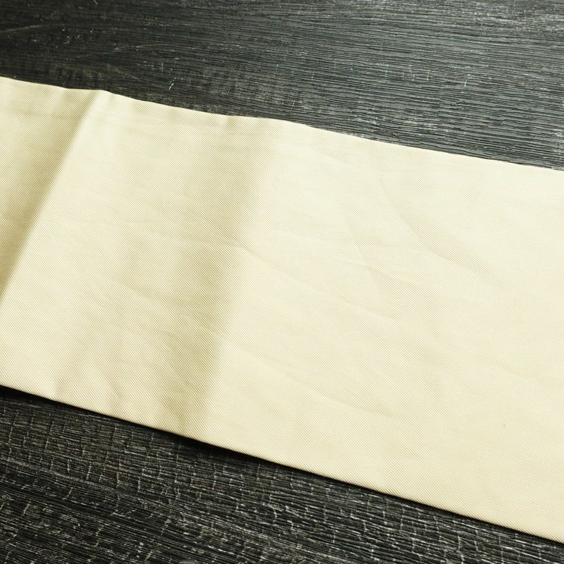 名古屋帯 六通柄 正絹 花柄 名古屋仕立て なごや帯 リサイクル帯 帯 箔 金糸 ベージュ_画像15