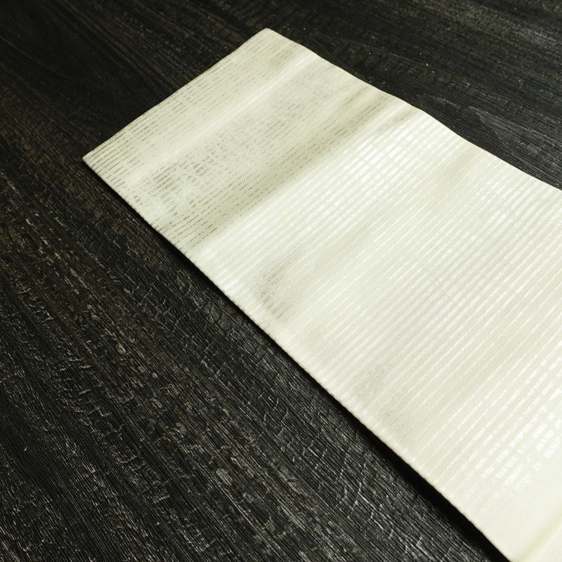 名古屋帯 六通柄 正絹 花柄 名古屋仕立て なごや帯 リサイクル帯 帯 箔 白_画像16