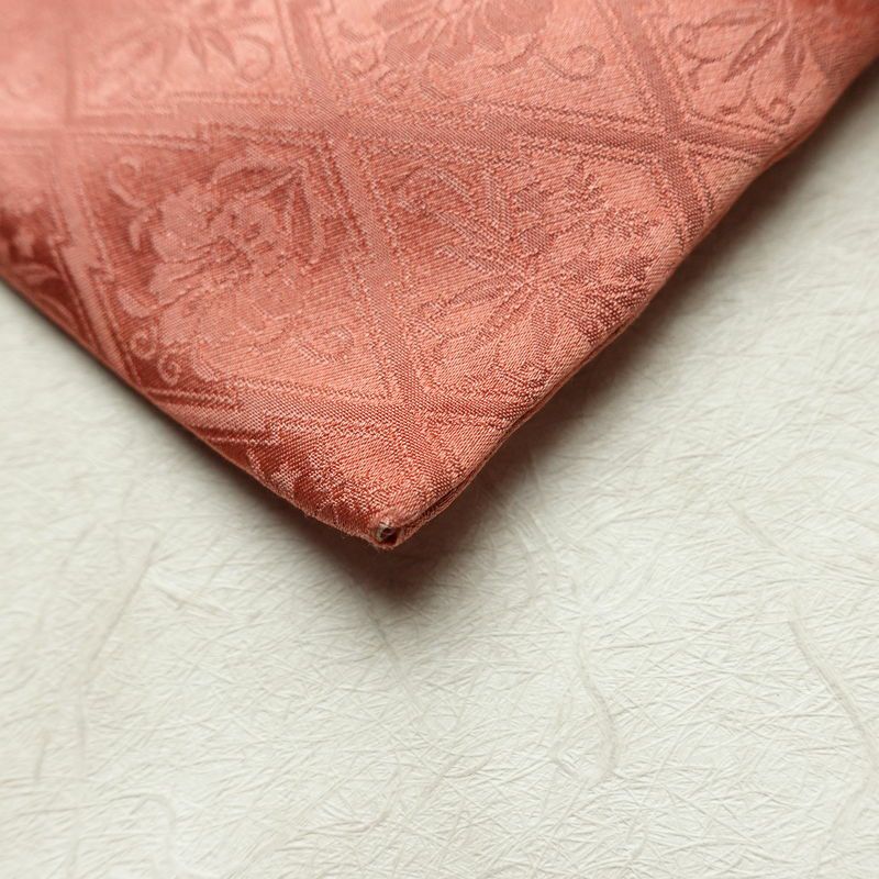 名古屋帯 太鼓柄 絞り 正絹 幾何学柄・抽象柄 名古屋仕立て なごや帯 リサイクル帯 帯 ピンク_画像8