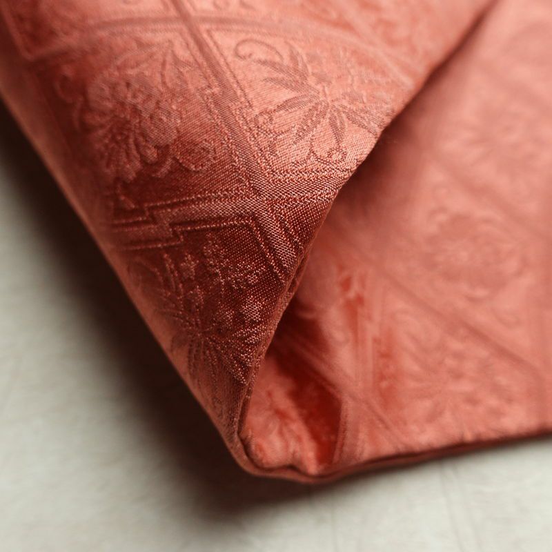 名古屋帯 太鼓柄 絞り 正絹 幾何学柄・抽象柄 名古屋仕立て なごや帯 リサイクル帯 帯 ピンク_画像13