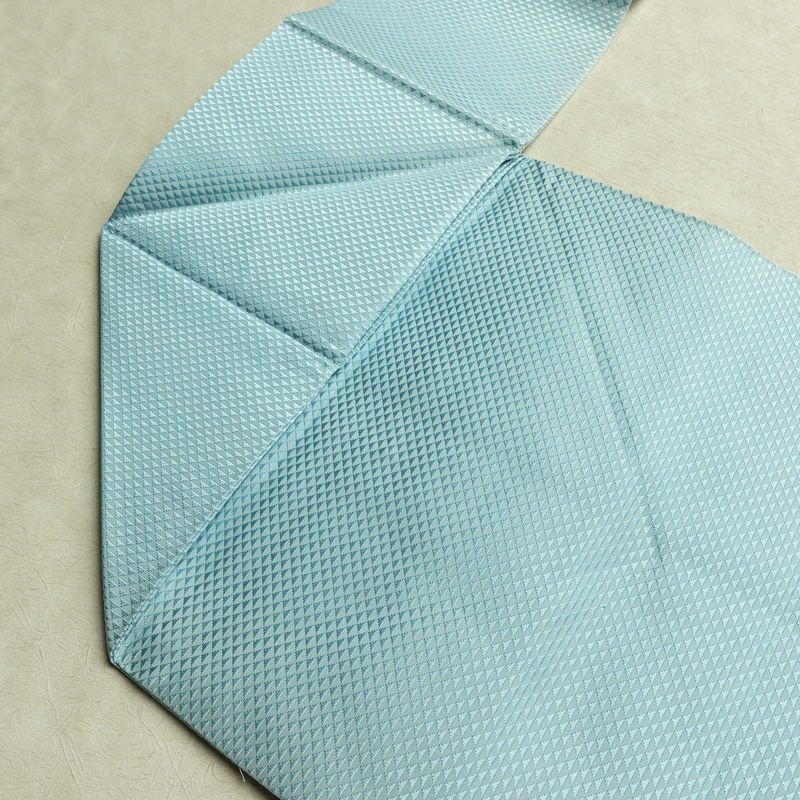 名古屋帯 太鼓柄 正絹 木の葉・植物柄 名古屋仕立て なごや帯 リサイクル帯 帯 金糸 銀糸 青・紺_画像19