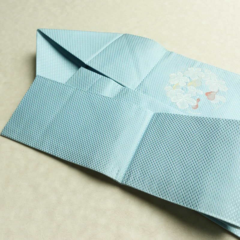 名古屋帯 太鼓柄 正絹 木の葉・植物柄 名古屋仕立て なごや帯 リサイクル帯 帯 金糸 銀糸 青・紺_画像21