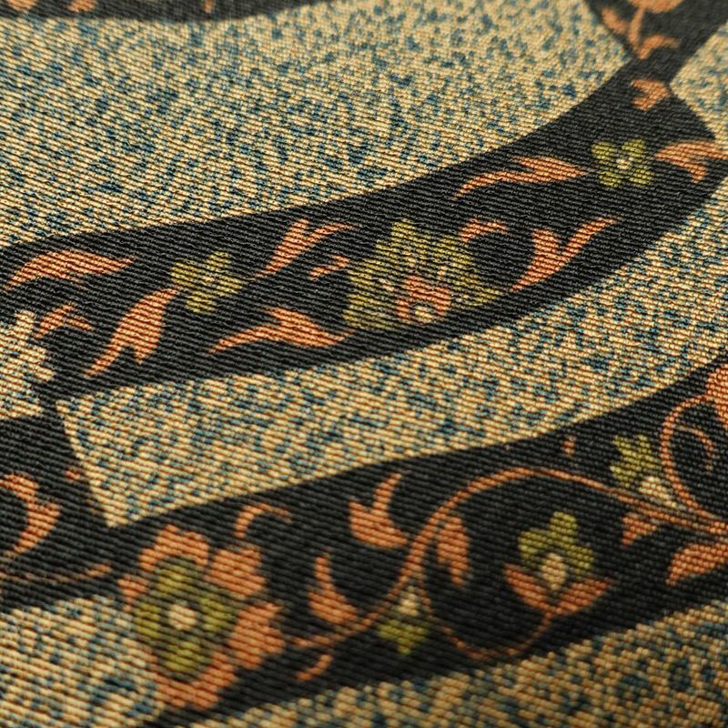 小紋 良品 しつけ糸付き 正絹 幾何学柄・抽象柄 袷仕立て 身丈166.5cm 裄丈67cm リサイクル着物 着物 未使用品 茶_画像10