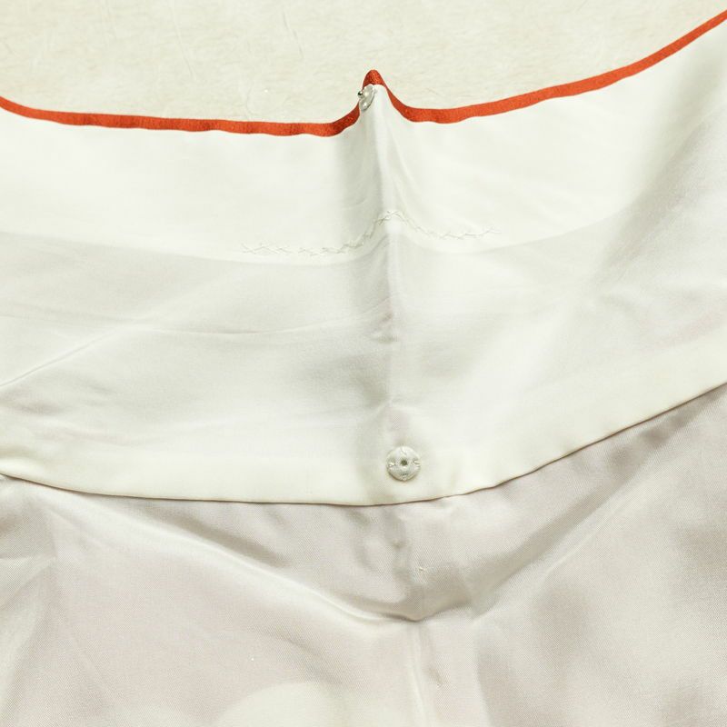 振袖 良品 金駒刺繍 トールサイズ 正絹 花柄 袷仕立て 身丈178.5cm 裄丈71.5cm リサイクル着物 着物 箔 成人式 二十歳 二十歳の集い フォーマル 紅葉 松 菊 桜 橙_画像20