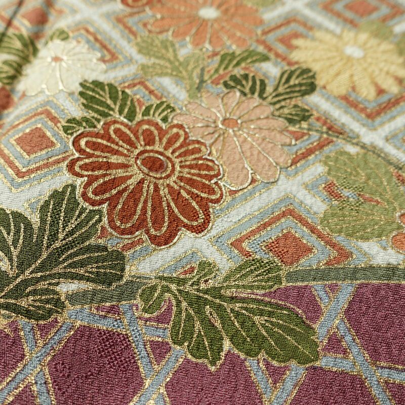 訪問着 一つ紋付き 正絹 古典柄 袷仕立て 身丈162cm 裄丈64cm リサイクル着物 着物 金彩 入学式 卒業式 七五三 お宮参り フォーマル 紫・藤色_画像8