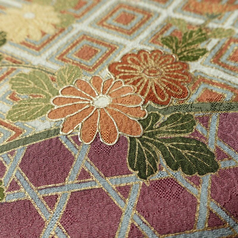 訪問着 一つ紋付き 正絹 古典柄 袷仕立て 身丈162cm 裄丈64cm リサイクル着物 着物 金彩 入学式 卒業式 七五三 お宮参り フォーマル 紫・藤色_画像10