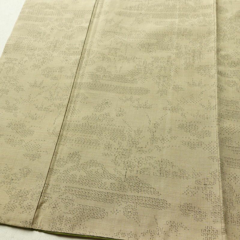 紬 良品 正絹 古典柄 袷仕立て 身丈167.5cm 裄丈66.5cm リサイクル着物 着物 ベージュ_画像4