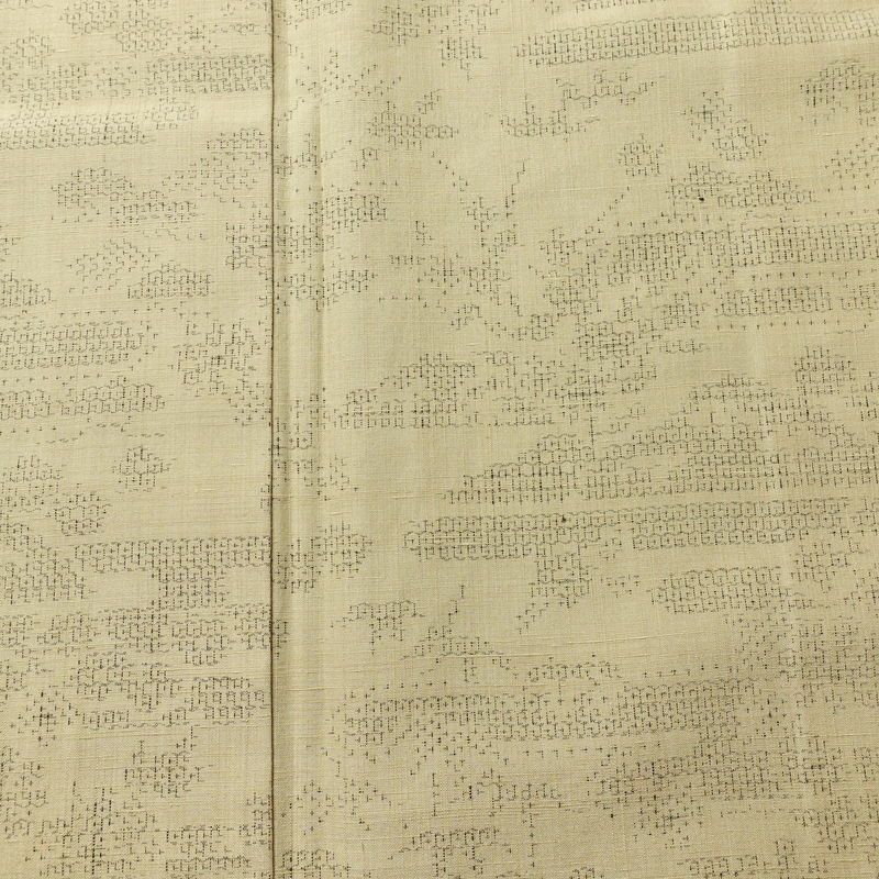 紬 良品 正絹 古典柄 袷仕立て 身丈167.5cm 裄丈66.5cm リサイクル着物 着物 ベージュ_画像6