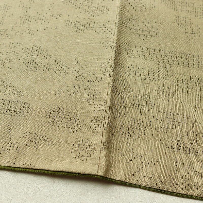 紬 良品 正絹 古典柄 袷仕立て 身丈167.5cm 裄丈66.5cm リサイクル着物 着物 ベージュ_画像13