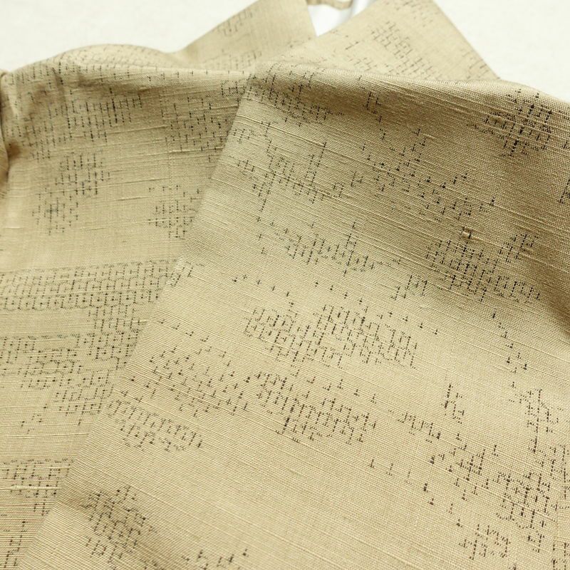 紬 良品 正絹 古典柄 袷仕立て 身丈167.5cm 裄丈66.5cm リサイクル着物 着物 ベージュ_画像18