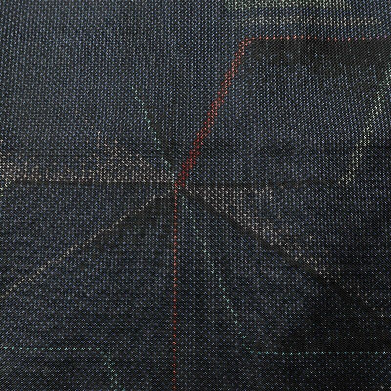 大島紬 証紙あり 正絹 麻の葉柄 袷仕立て 身丈152cm 裄丈62.5cm リサイクル着物 着物 青・紺_画像7