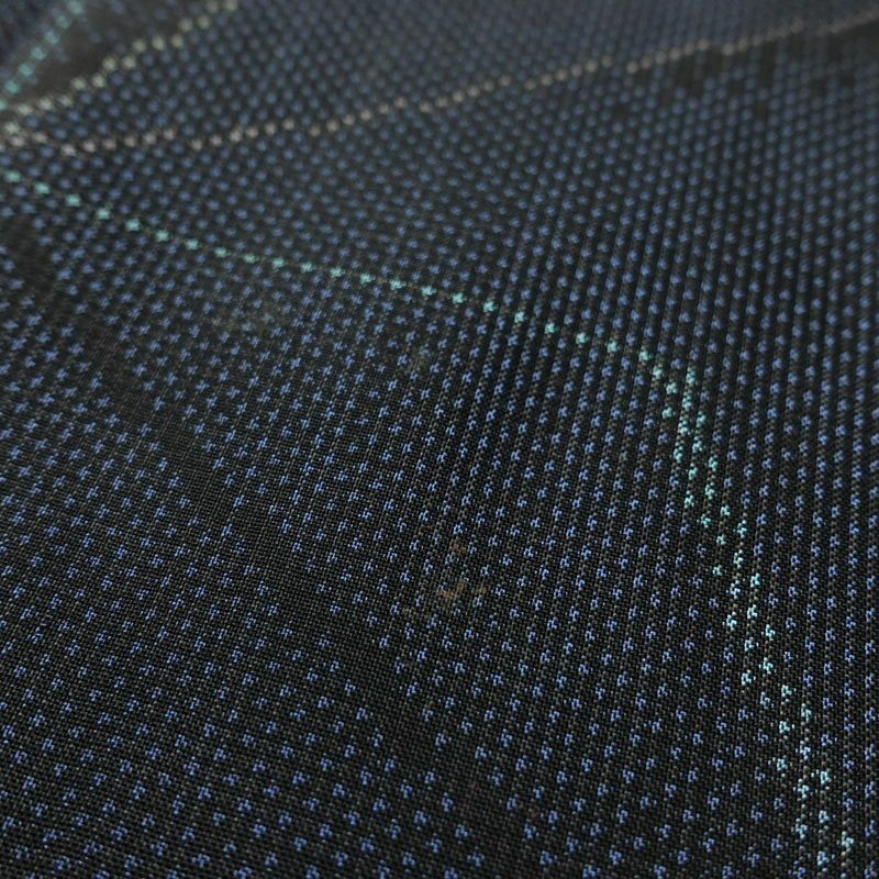 大島紬 証紙あり 正絹 麻の葉柄 袷仕立て 身丈152cm 裄丈62.5cm リサイクル着物 着物 青・紺_画像8