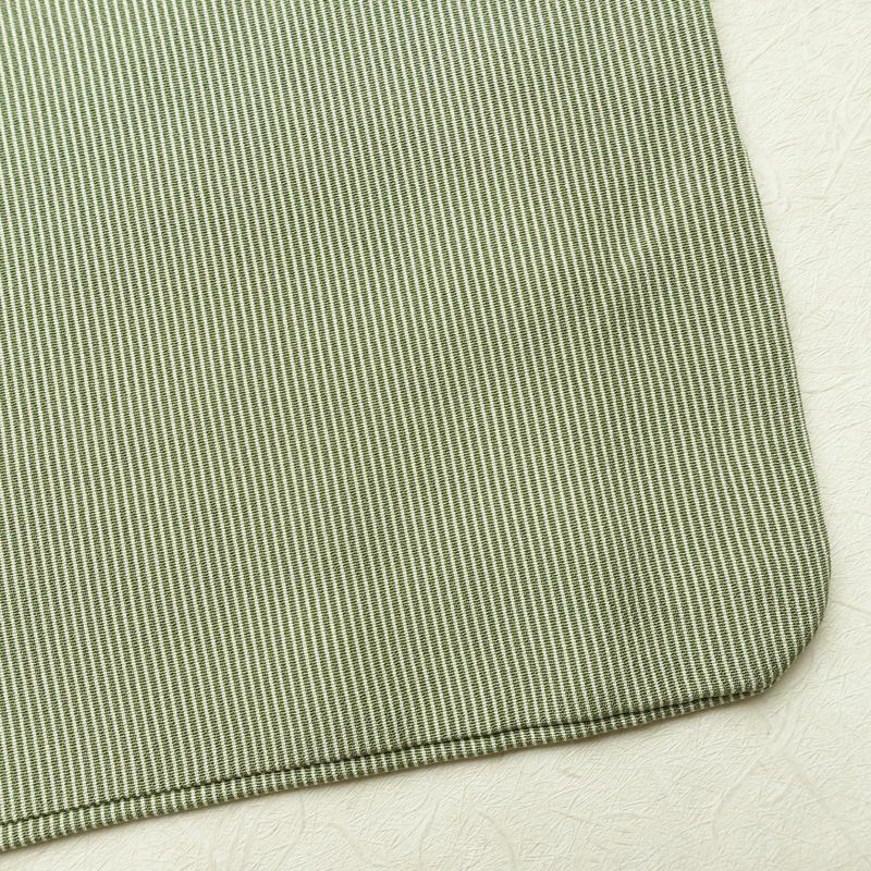 小紋 正絹 縞柄・線柄 袷仕立て 身丈160cm 裄丈67cm リサイクル着物 着物 モダン 緑・うぐいす色_画像15