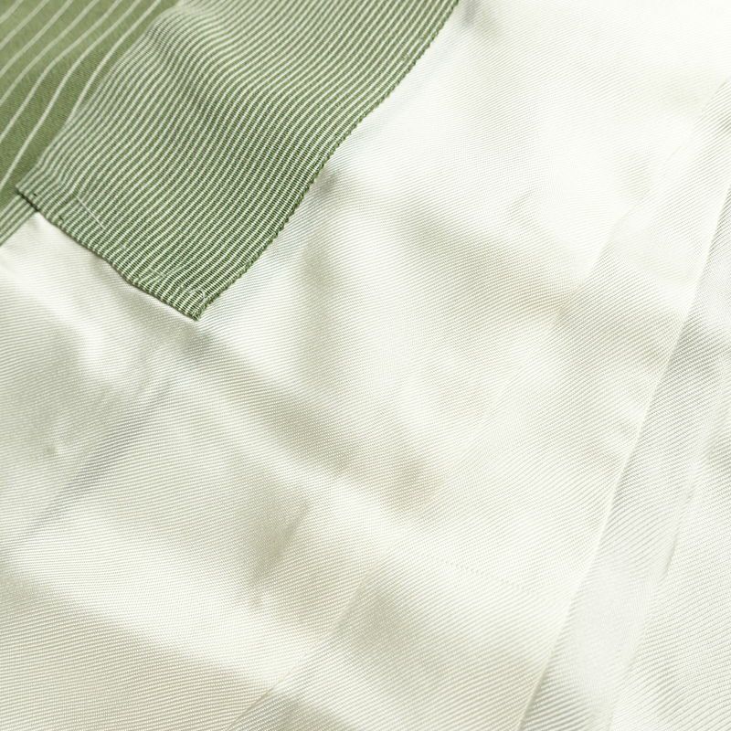 小紋 正絹 縞柄・線柄 袷仕立て 身丈160cm 裄丈67cm リサイクル着物 着物 モダン 緑・うぐいす色_画像19