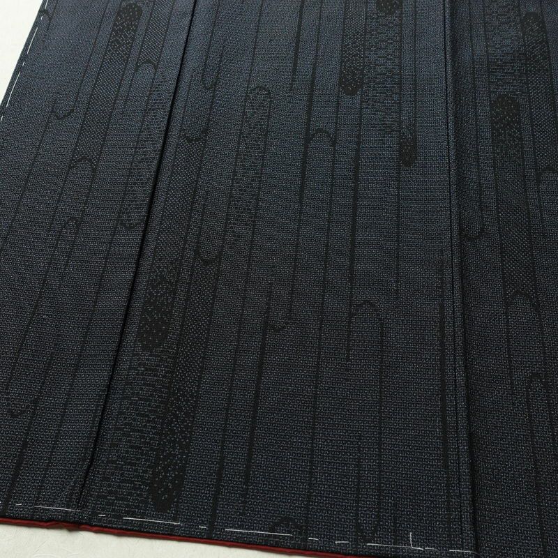 塩沢紬 証紙あり 紬 しつけ糸付き 正絹 古典柄 袷仕立て 身丈162.5cm 裄丈62.5cm リサイクル着物 着物 未使用品 青・紺_画像4