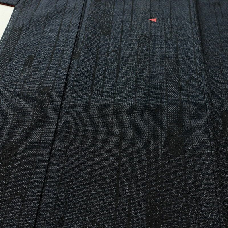 塩沢紬 証紙あり 紬 しつけ糸付き 正絹 古典柄 袷仕立て 身丈162.5cm 裄丈62.5cm リサイクル着物 着物 未使用品 青・紺_画像5