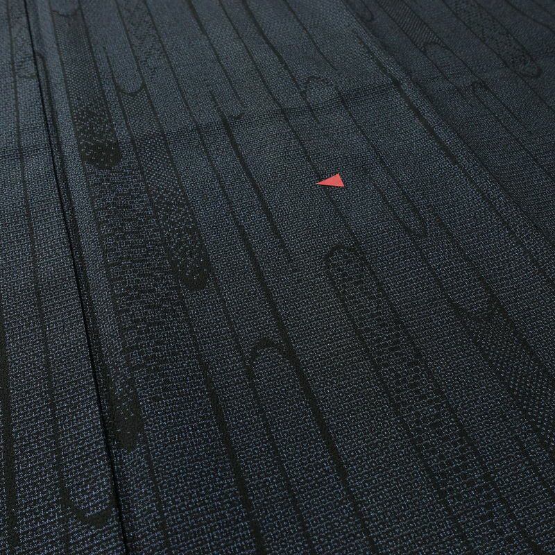 塩沢紬 証紙あり 紬 しつけ糸付き 正絹 古典柄 袷仕立て 身丈162.5cm 裄丈62.5cm リサイクル着物 着物 未使用品 青・紺_画像6