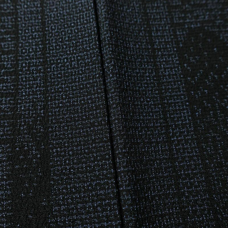 塩沢紬 証紙あり 紬 しつけ糸付き 正絹 古典柄 袷仕立て 身丈162.5cm 裄丈62.5cm リサイクル着物 着物 未使用品 青・紺_画像11