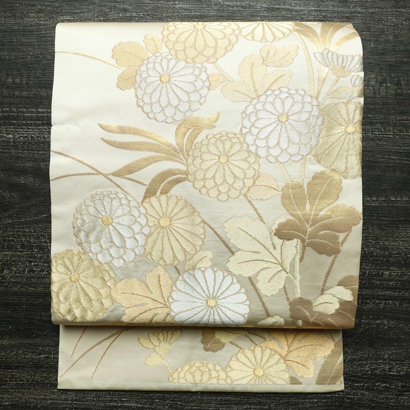 名古屋帯 伝統工芸士 山野忠雄 太鼓柄 正絹 風景柄 名古屋仕立て 箔 帯