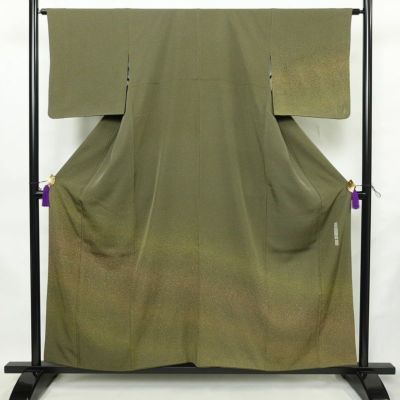 小紋 斉藤三才 落款入り しつけ糸付き 一つ紋付き 縮緬 正絹 その他の